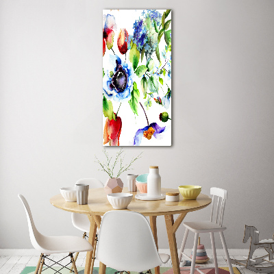 Quadro in vetro verticale Fiori selvatici