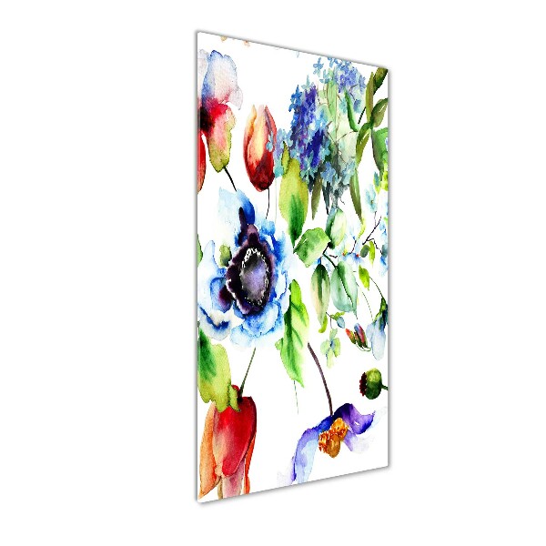 Quadro in vetro verticale Fiori selvatici