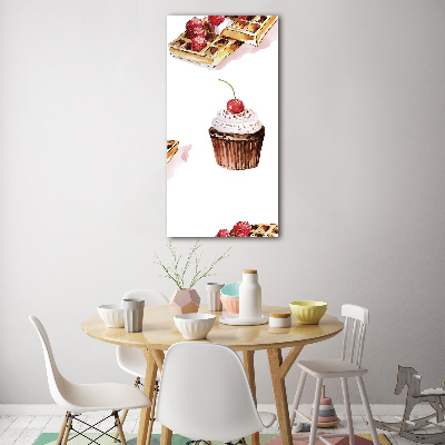 Quadro di vetro verticale Muffin e waffle