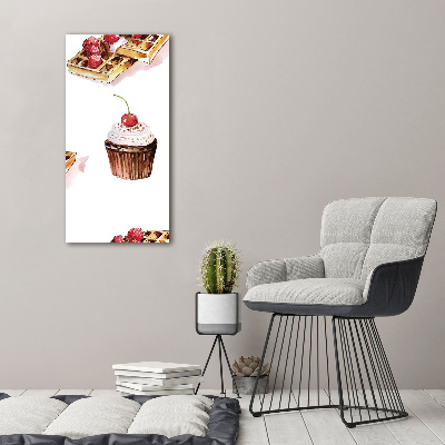 Quadro di vetro verticale Muffin e waffle