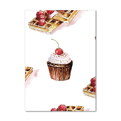 Quadro di vetro verticale Muffin e waffle