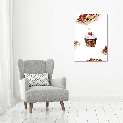 Quadro di vetro verticale Muffin e waffle