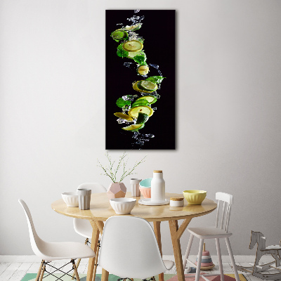 Quadro vetro verticale Lime e limoni