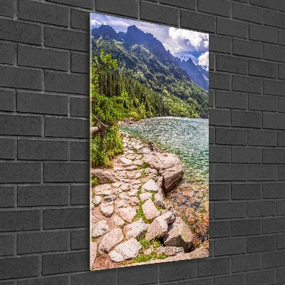 Quadro di vetro verticale L'occhio del mare dei Monti Tatra