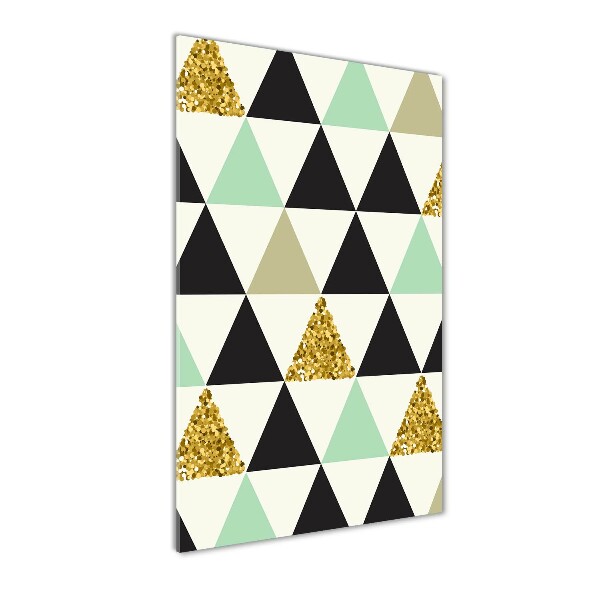 Quadro stampa su vetro verticale Triangoli colorati