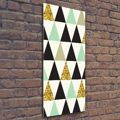 Quadro stampa su vetro verticale Triangoli colorati
