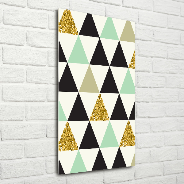 Quadro stampa su vetro verticale Triangoli colorati