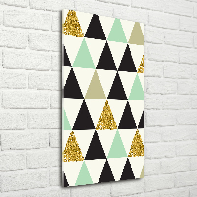 Quadro stampa su vetro verticale Triangoli colorati