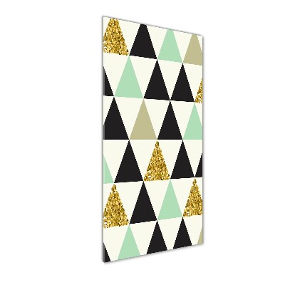 Quadro stampa su vetro verticale Triangoli colorati