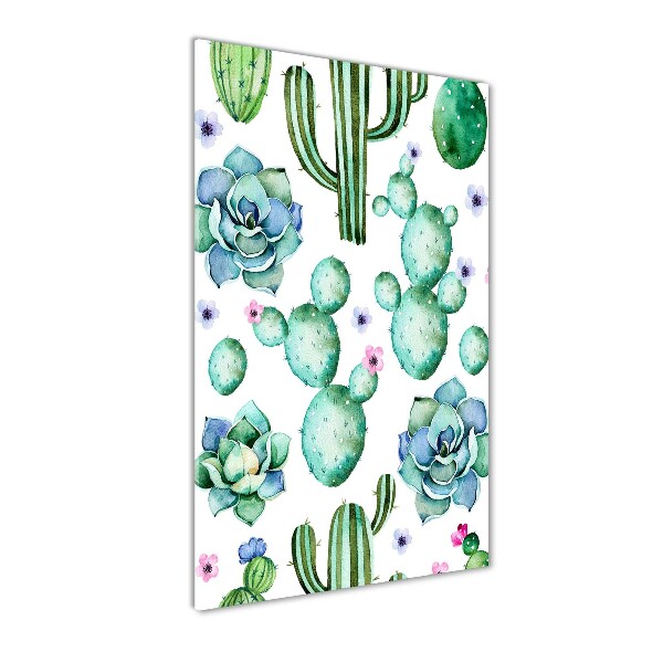 Quadro vetro verticale Cactus