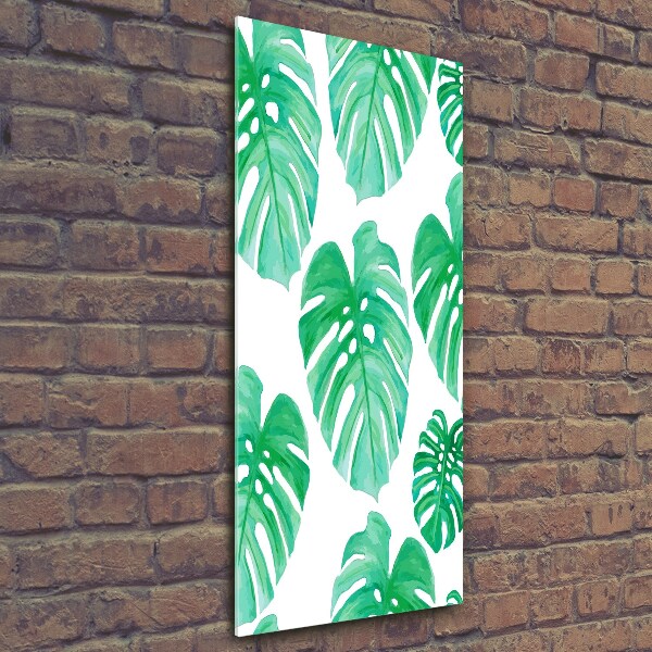 Quadro vetro verticale Monstera