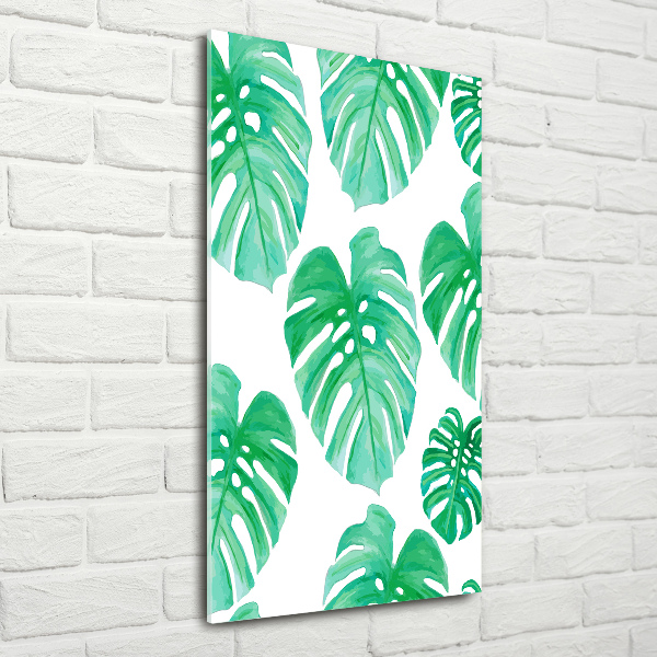 Quadro vetro verticale Monstera