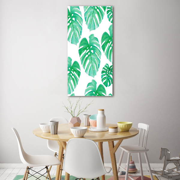 Quadro vetro verticale Monstera