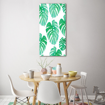 Quadro vetro verticale Monstera