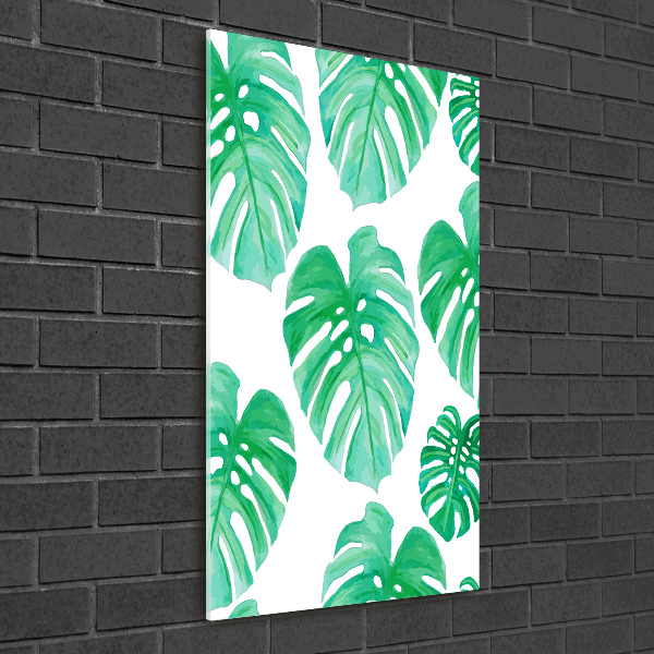 Quadro vetro verticale Monstera