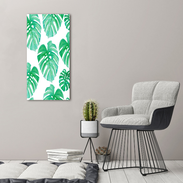 Quadro vetro verticale Monstera