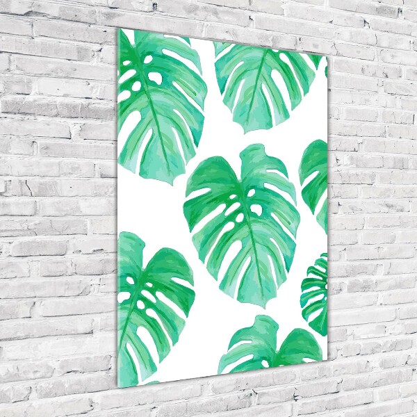 Quadro vetro verticale Monstera