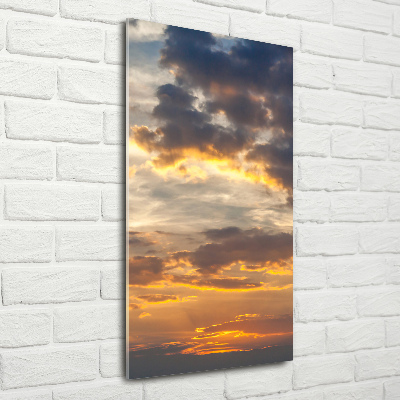 Quadro vetro verticale Cielo al tramonto