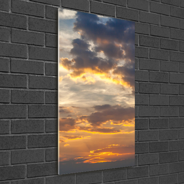 Quadro vetro verticale Cielo al tramonto