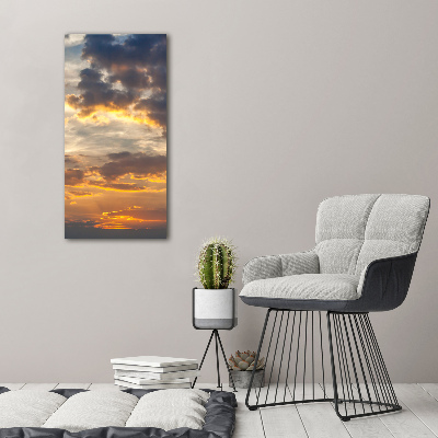 Quadro vetro verticale Cielo al tramonto