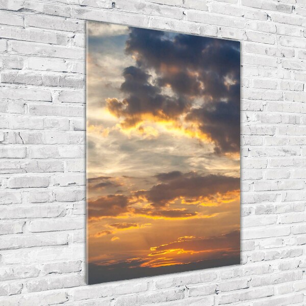Quadro vetro verticale Cielo al tramonto