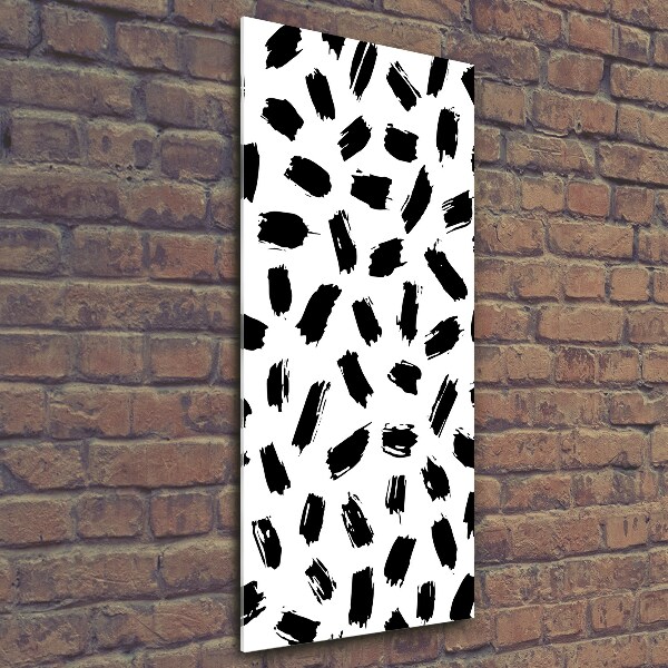 Quadro stampa su vetro verticale Macchie bianche e nere