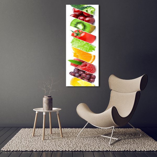 Quadro in vetro verticale Verdura e frutta