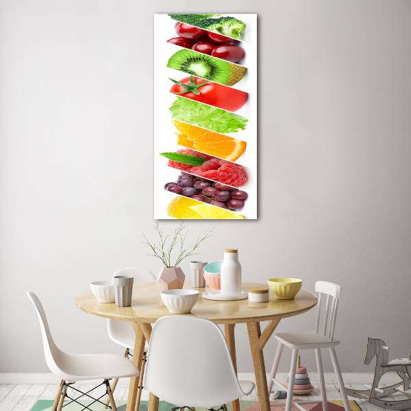 Quadro in vetro verticale Verdura e frutta