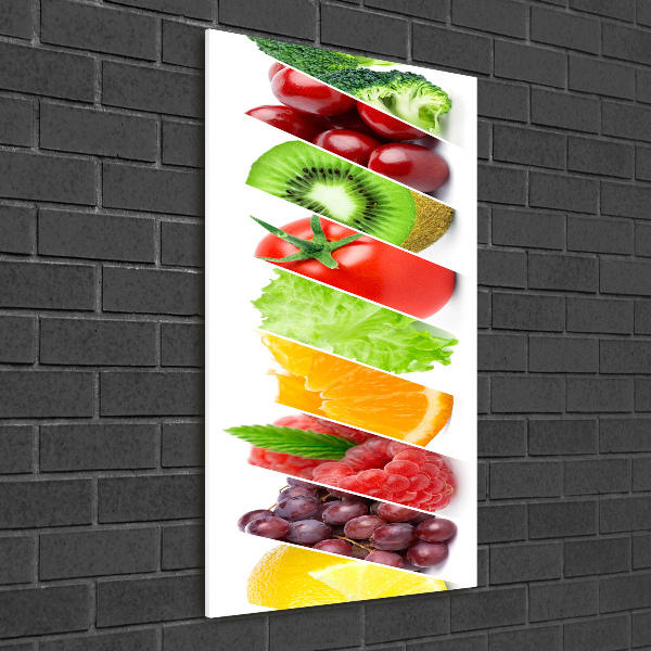 Quadro in vetro verticale Verdura e frutta