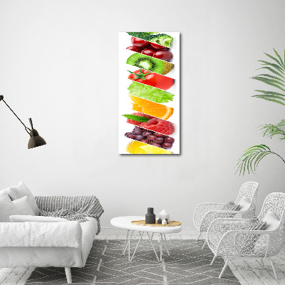 Quadro in vetro verticale Verdura e frutta