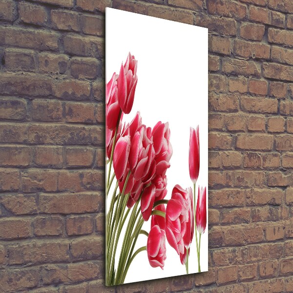 Quadro stampa su vetro verticale Fiore rosso