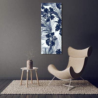 Quadro di vetro verticale Fiori tropicali