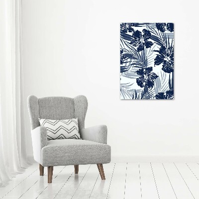 Quadro di vetro verticale Fiori tropicali