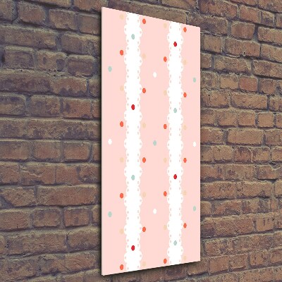 Quadro in vetro verticale Sfondo a pois colorati