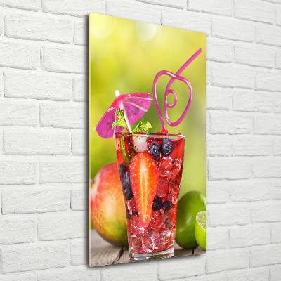Quadro vetro verticale Cocktail di frutta