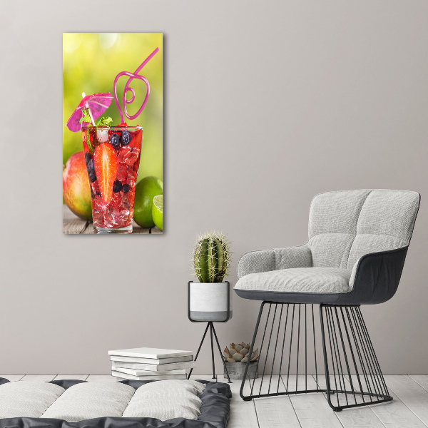 Quadro vetro verticale Cocktail di frutta
