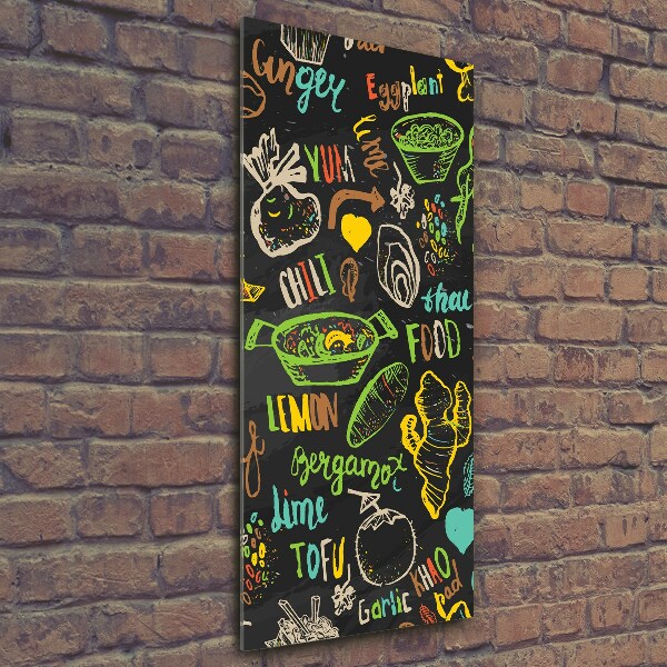 Quadro stampa su vetro verticale Piatti thailandesi