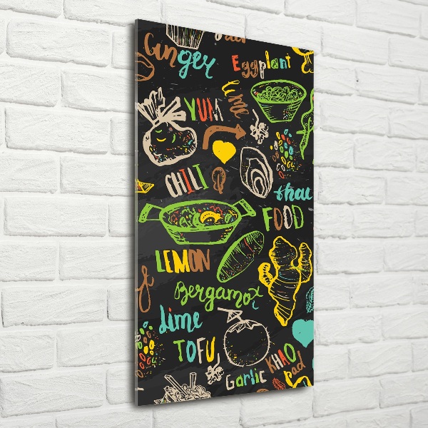 Quadro stampa su vetro verticale Piatti thailandesi