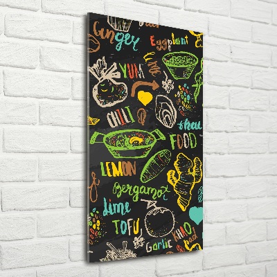 Quadro stampa su vetro verticale Piatti thailandesi