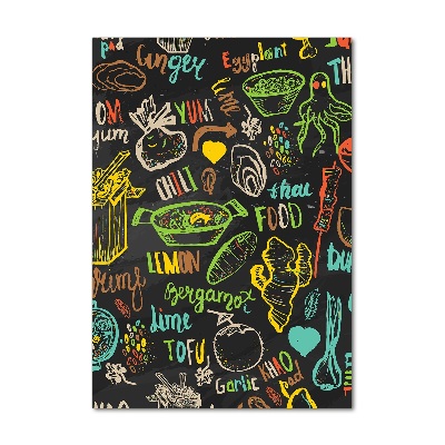 Quadro stampa su vetro verticale Piatti thailandesi