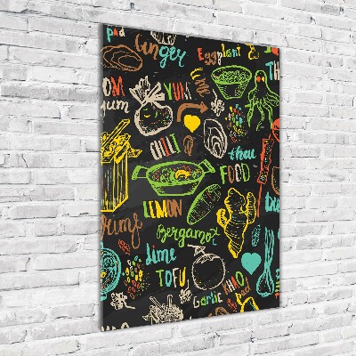 Quadro stampa su vetro verticale Piatti thailandesi