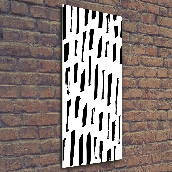 Quadro stampa su vetro verticale Macchie bianche e nere