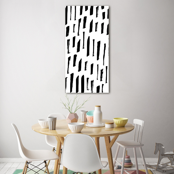 Quadro stampa su vetro verticale Macchie bianche e nere