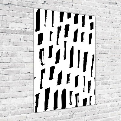 Quadro stampa su vetro verticale Macchie bianche e nere