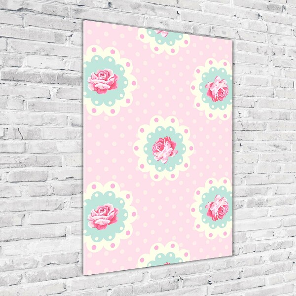 Quadro stampa su vetro verticale Rose