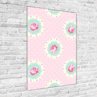 Quadro stampa su vetro verticale Rose