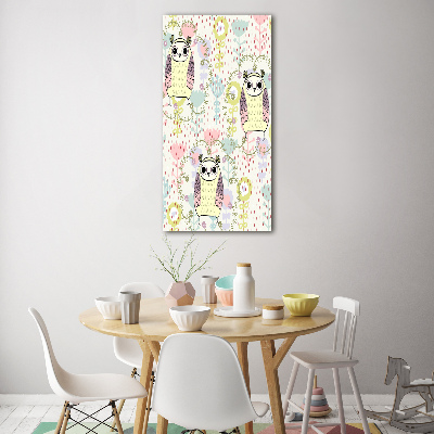 Quadro di vetro verticale Gufi