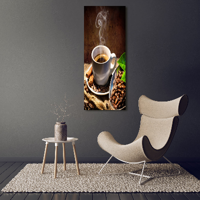 Quadro di vetro verticale Una tazza di caffè