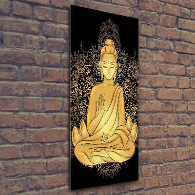 Quadro stampa su vetro verticale Buddha e mandala