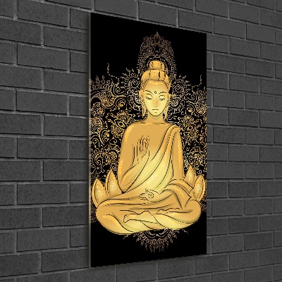 Quadro stampa su vetro verticale Buddha e mandala